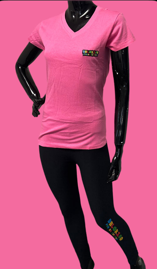 Women's V-Neck T-Shirt, Short Sleeve, Casual Cotton Tee with Logo