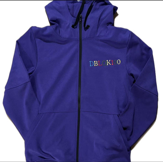 Dblok100fordacultre Purple Embroidered Dblok100 Zipper Jacket All Sizes